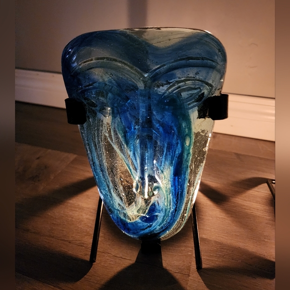 Set of Art Glass Face Votives from Mexico - Picture 9 of 11